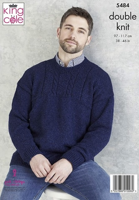 King Cole Knitting Pattern 5484 – Men’s Sweater in Subtle Drifter DK ...